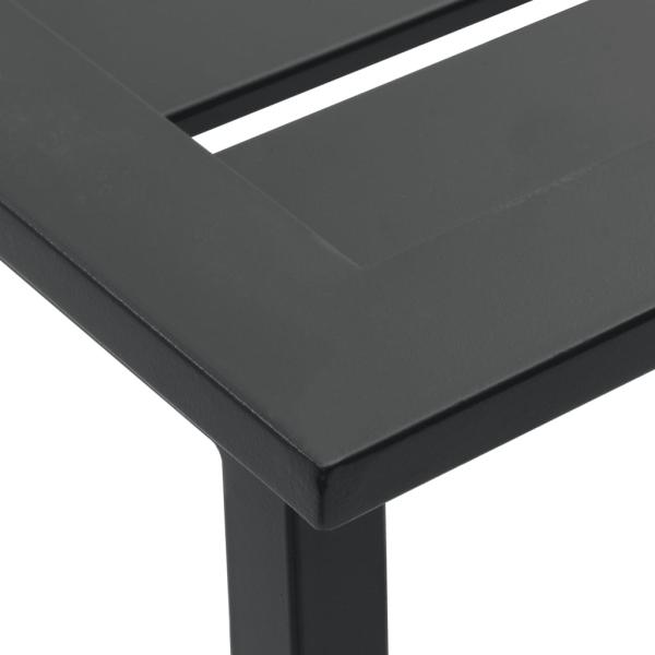 3-tlg. Gartenbar-Set Schwarz Pulverbeschichteter Stahl