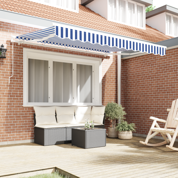 Einziehbare Markise Blau 250 x 200 cm Stoff