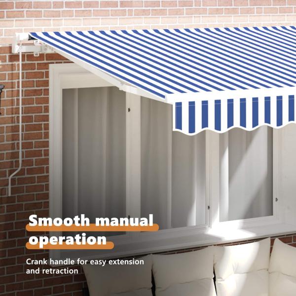 Einziehbare Markise Blau 250 x 200 cm Stoff