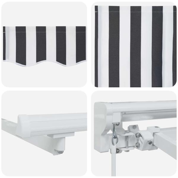 Einziehbare Markise Anthrazit und Weiß 250 x 200 cm