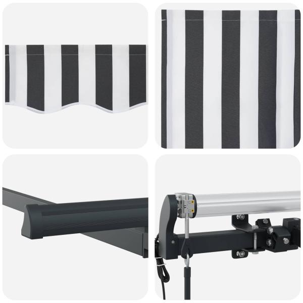 Einziehbare Markise Anthrazit 250 x 200 cm Stoff