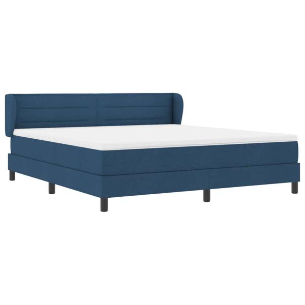 Boxspringbett mit Matratze mit Kopfteil Blau 180 x 200 cm Stoff