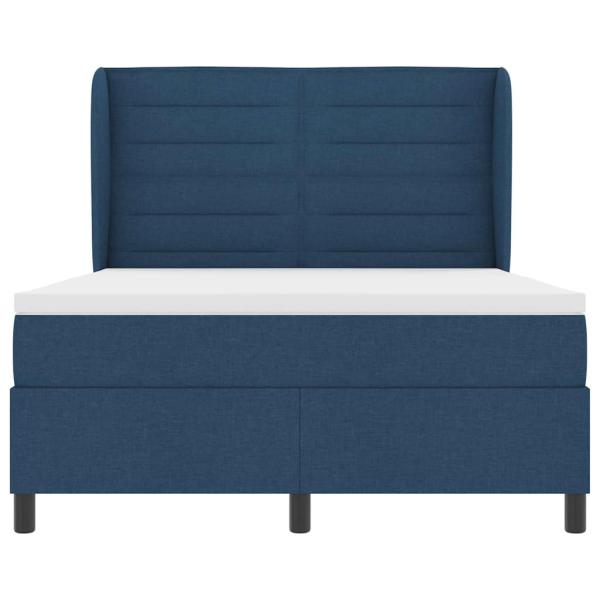 Boxspringbett mit Matratze mit Kopfteil Blau 160 x 200 cm Stoff