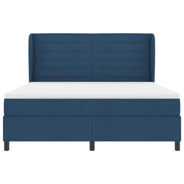 Boxspringbett mit Matratze mit Kopfteil Blau 180 x 200 cm Stoff