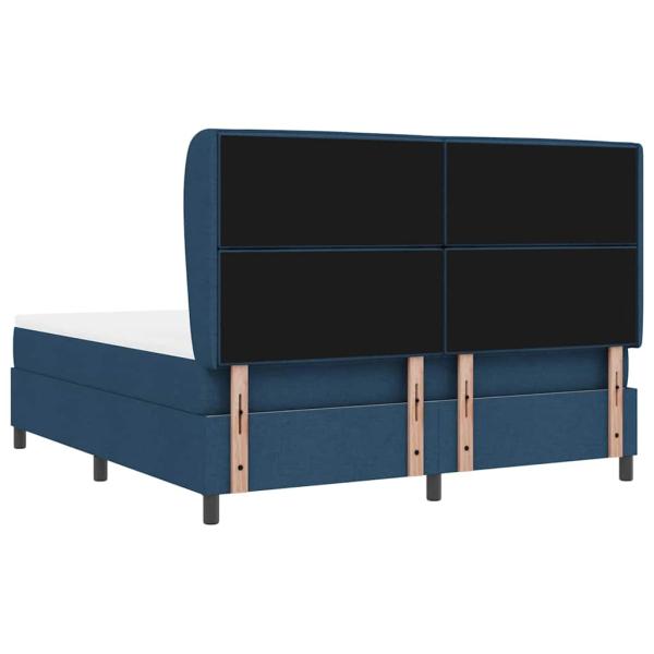 Boxspringbett mit Matratze mit Kopfteil Blau 180 x 200 cm Stoff
