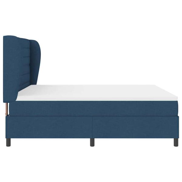 Boxspringbett mit Matratze mit Kopfteil Blau 180 x 200 cm Stoff