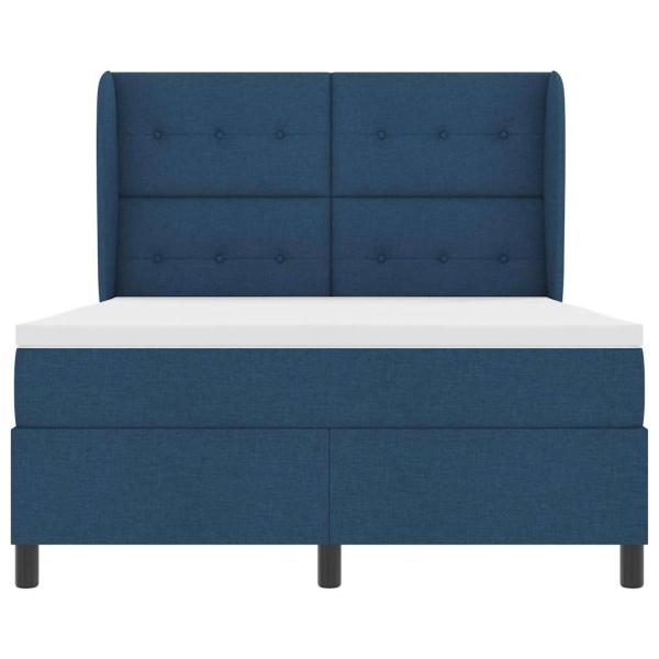 Boxspringbett mit Matratze mit Kopfteil Blau 160 x 200 cm Stoff