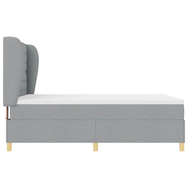 ARDEBO.de - Boxspringbett mit Matratze Dunkelgrau 90x190 cm Hellgrau Stoff
