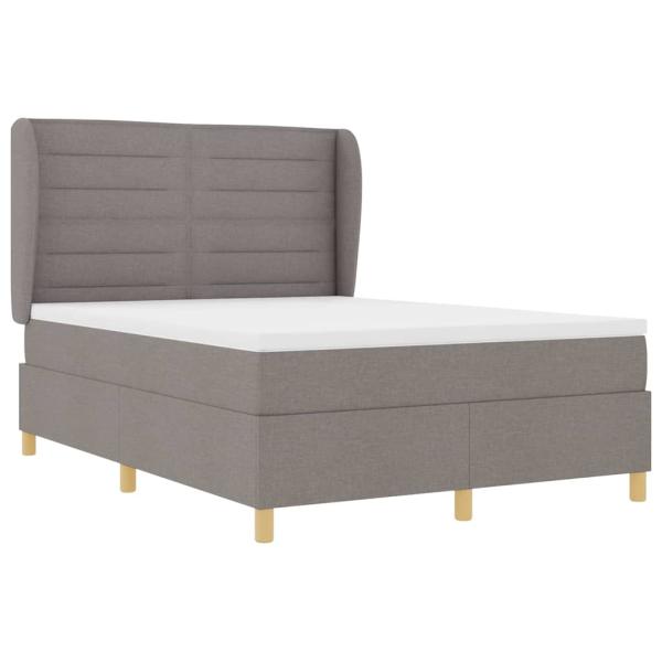Boxspringbett mit Matratze Dunkelgrau 90x190 cm Taupe Stoff