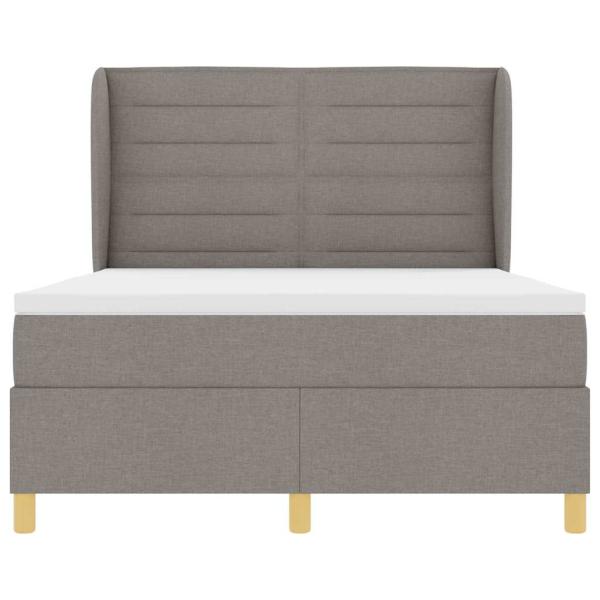 Boxspringbett mit Matratze Dunkelgrau 90x190 cm Taupe Stoff
