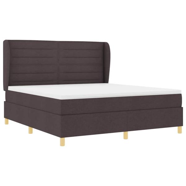 Boxspringbett mit Matratze Dunkelgrau 90x190 cm Dunkelbraun