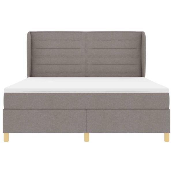 Boxspringbett mit Matratze Dunkelgrau 90x190 cm Taupe Stoff