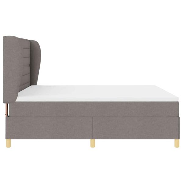 Boxspringbett mit Matratze Dunkelgrau 90x190 cm Taupe Stoff