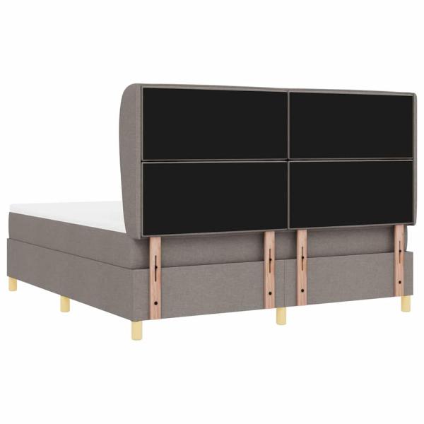 Boxspringbett mit Matratze Dunkelgrau 90x190 cm Taupe Stoff