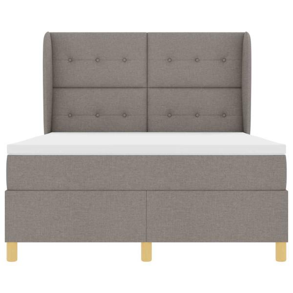Boxspringbett mit Matratze Dunkelgrau 90x190 cm Taupe Stoff
