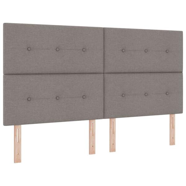 Boxspringbett mit Matratze Dunkelgrau 90x190 cm Taupe Stoff