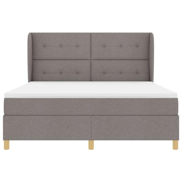 Boxspringbett mit Matratze Dunkelgrau 90x190 cm Taupe Stoff