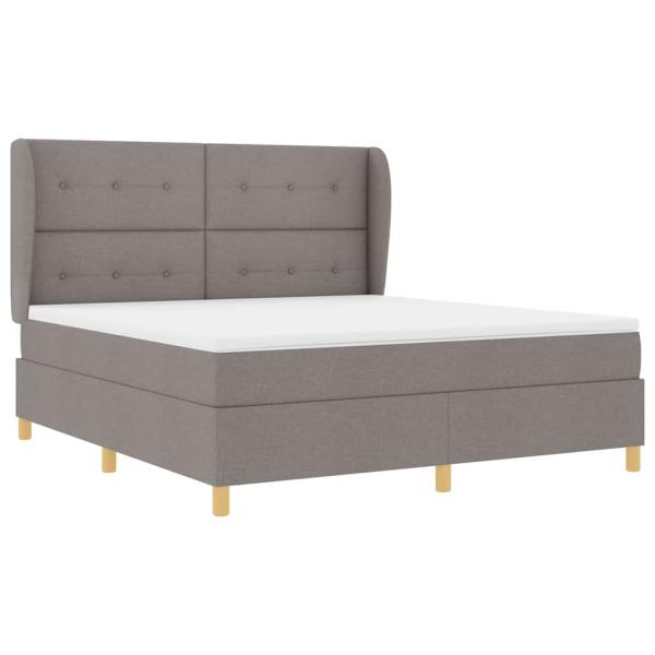 Boxspringbett mit Matratze Dunkelgrau 90x190 cm Taupe Stoff