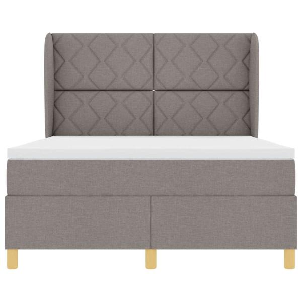 Boxspringbett mit Matratze Dunkelgrau 90x190 cm Taupe Stoff