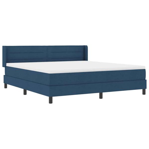 Boxspringbett mit Matratze Blau 200 x 180 cm Polyester