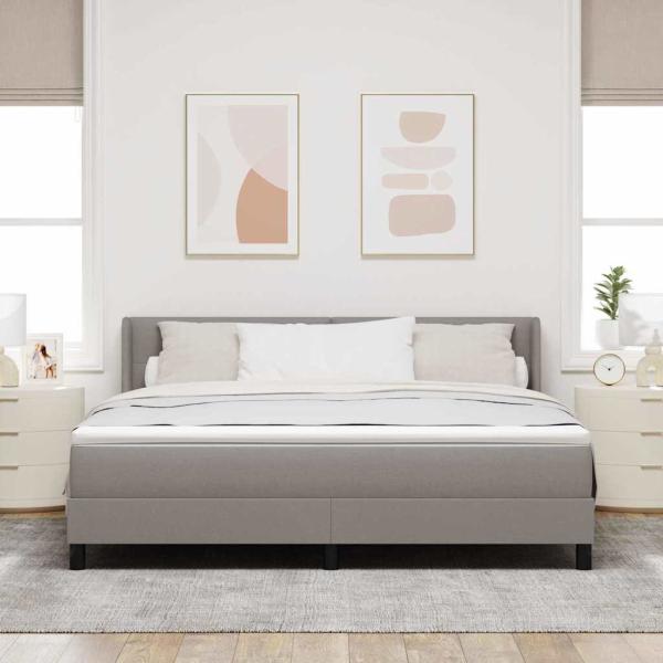 Boxspringbett mit Matratze Taupe 200 x 180 cm Polyester