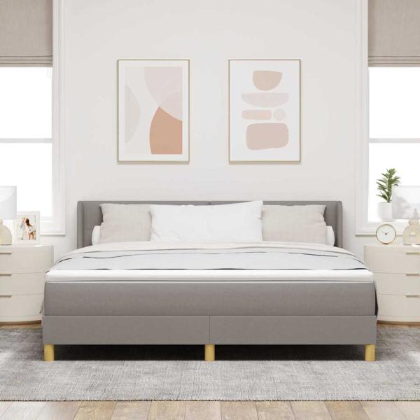Boxspringbett mit Matratze Taupe 180 x 200 cm Stoff