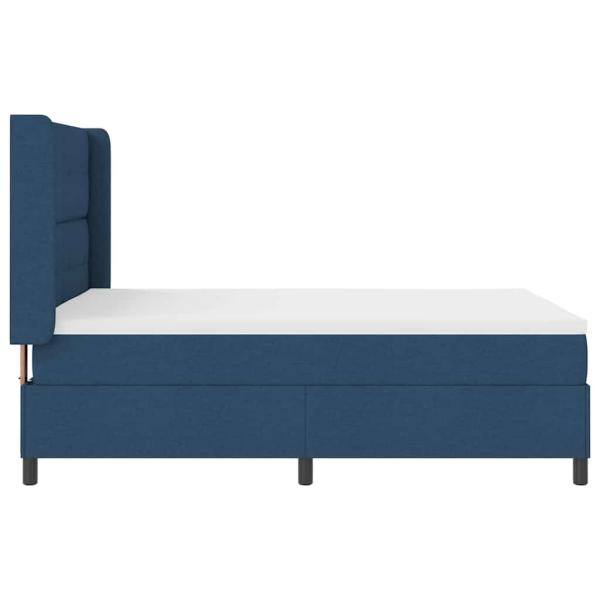 Boxspringbett mit Matratze mit Kopfteil Blau 160 x 200 cm Stoff
