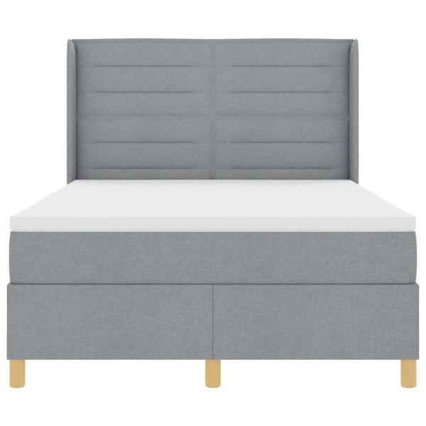 Boxspringbett mit Matratze Hellgrau 160 x 200 cm Stoff