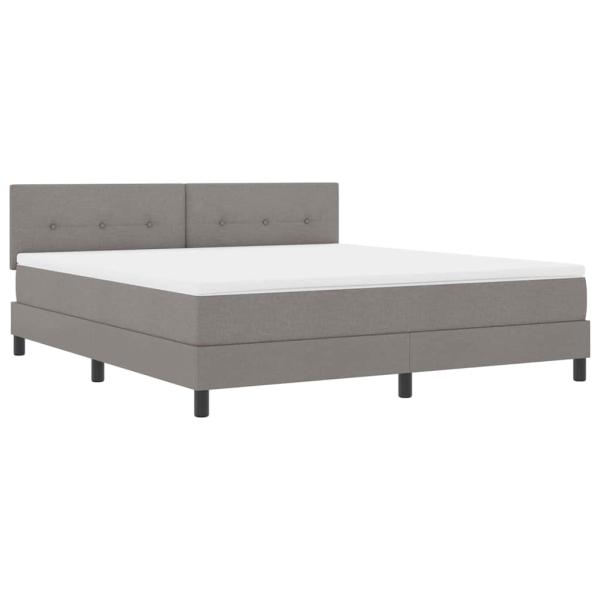 ARDEBO.de - Boxspringbett mit Matratze mit LED Taupe 180 x 200 cm Stoff