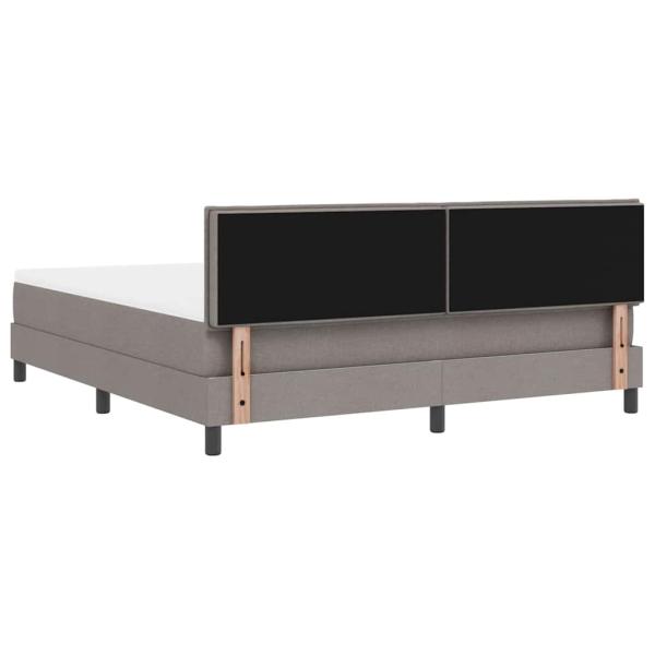 Boxspringbett mit Matratze mit LED Taupe 180 x 200 cm Stoff