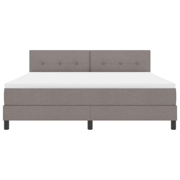Boxspringbett mit Matratze mit LED Taupe 180 x 200 cm Stoff