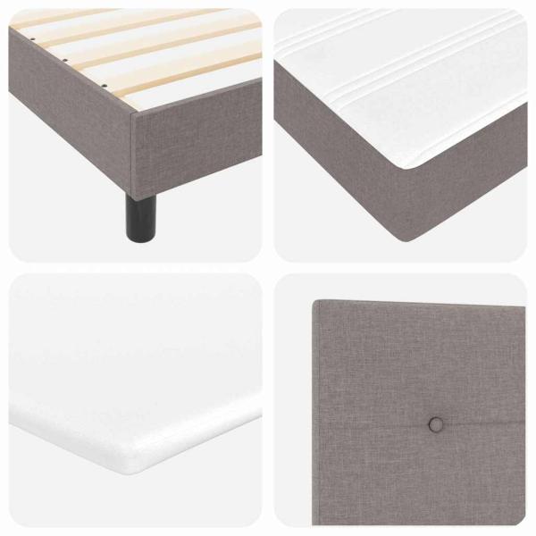 Boxspringbett mit Matratze mit LED Taupe 180 x 200 cm Stoff