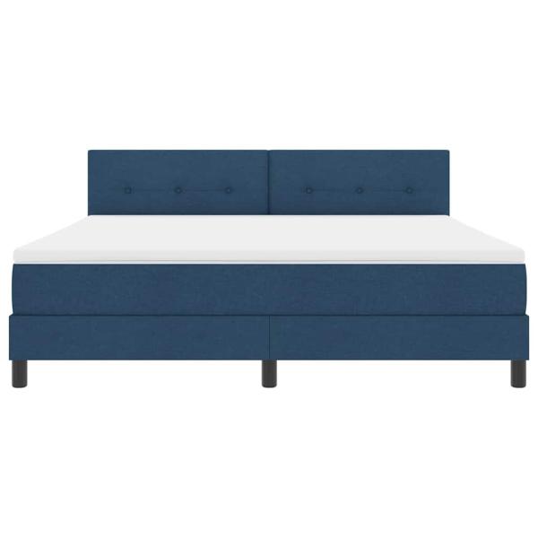 Boxspringbett mit Matratze mit LED Blau 180 x 200 cm Stoff