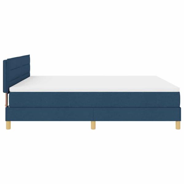 LED Boxspringbett mit Matratze mit LED Blau 180 x 200 cm Stoff
