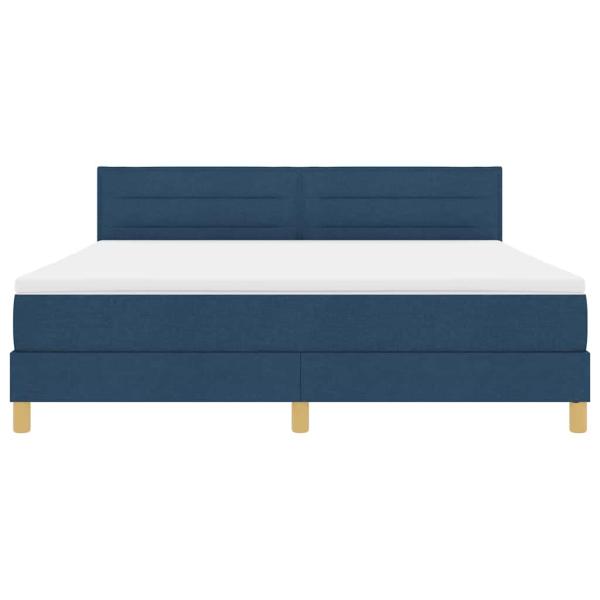LED Boxspringbett mit Matratze mit LED Blau 180 x 200 cm Stoff