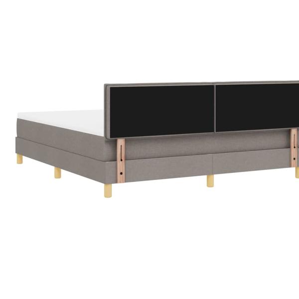 LED Boxspringbett mit Matratze mit LED Taupe 180 x 200 cm Stoff