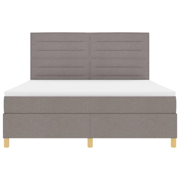 LED Boxspringbett mit Matratze Taupe 180 x 200 cm Stoff