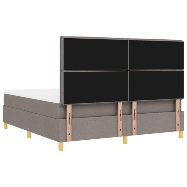 LED Boxspringbett mit Matratze Taupe 180 x 200 cm Stoff