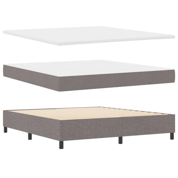 LED Boxspringbett mit Matratze Taupe 180 x 200 cm Stoff