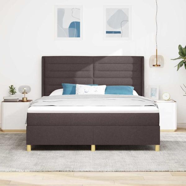 Boxspringbett mit Matratze Braun 140 x 200 cm Stoff