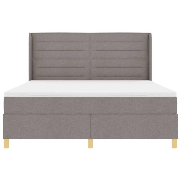 Boxspringbett mit Matratze Taupe 140 x 200 cm Stoff