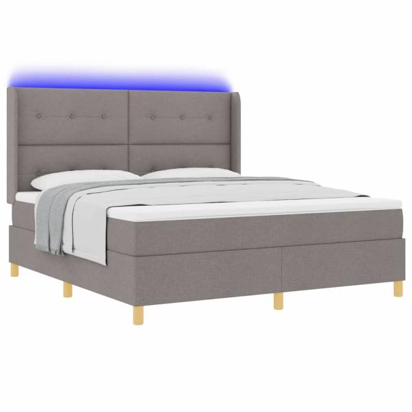 Boxspringbett mit Matratze Taupe 140 x 200 cm Stoff