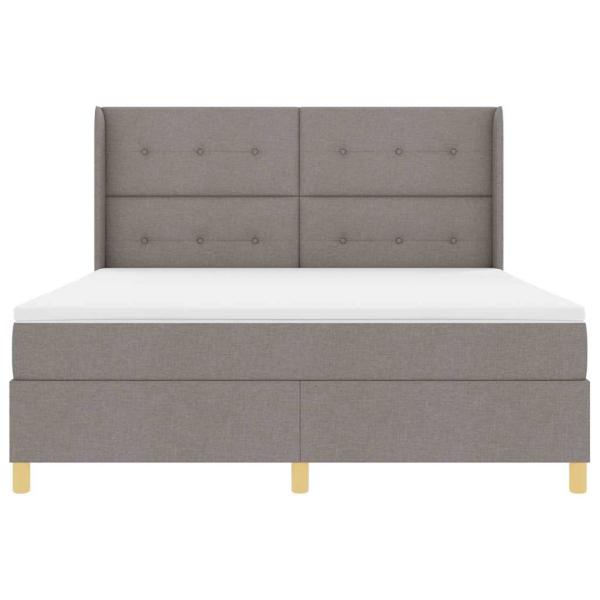 Boxspringbett mit Matratze Taupe 140 x 200 cm Stoff