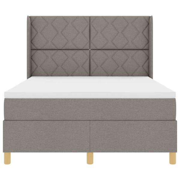 Boxspringbett mit Matratze Taupe 160 x 200 cm Stoff