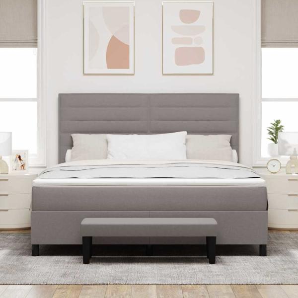 Boxspringbett mit Matratze Taupe 180 x 200 cm Stoff