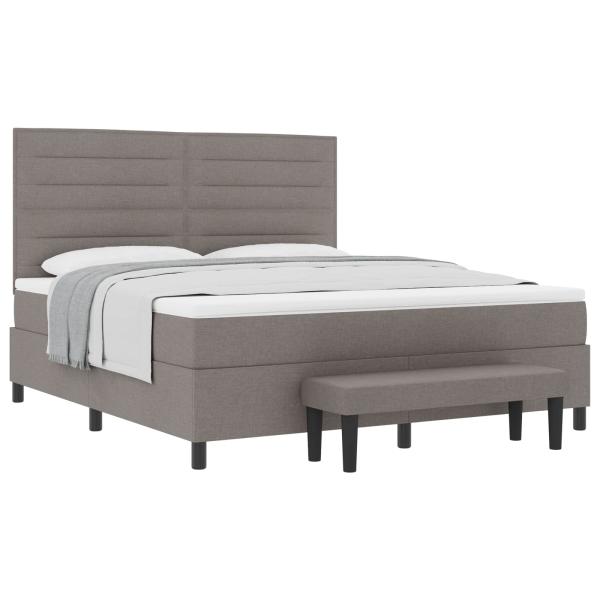 Boxspringbett mit Matratze Taupe 180 x 200 cm Stoff