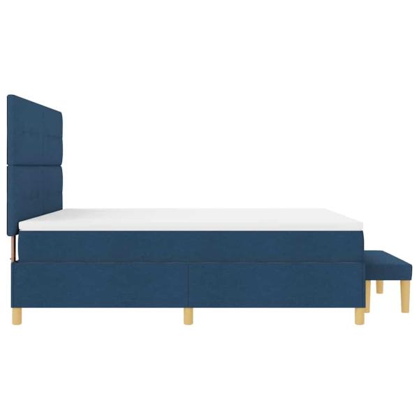 Boxspringbett mit Matratze mit Kopfteil Blau 180 x 200 cm Stoff