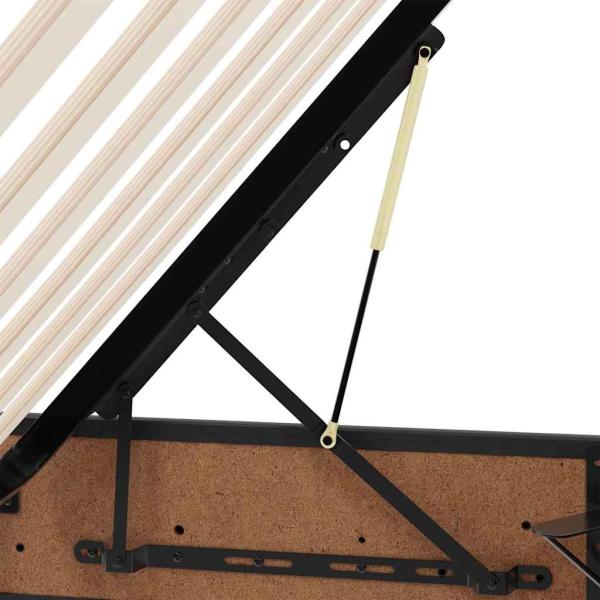 Aufbewahrungsbett mit Matratze Schwarz 90 x 190 cm Kunstleder