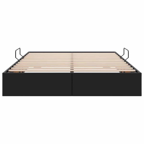 Aufbewahrungsbett mit Matratze Schwarz 135 x 190 cm Kunstleder