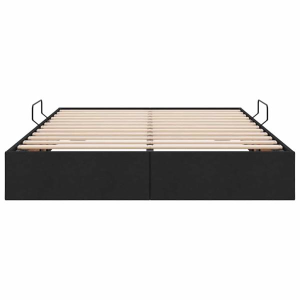 Aufbewahrungsbett mit Matratze Schwarz 135 x 190 cm Stoff